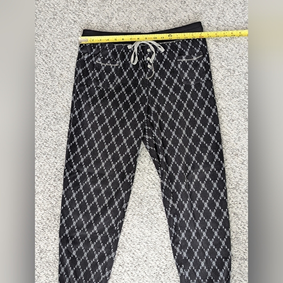 Kensie Women's (Medium) Black/ Gray/Silver Fleece Pajama Bottoms/Pants w/Pockets - Picture 11 of 14